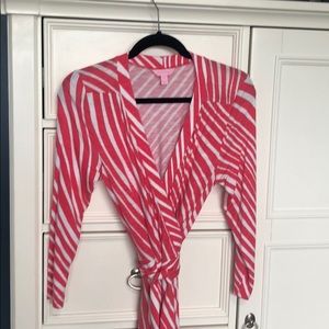 Lilly Pulitzer coral and white stripe maxi dress